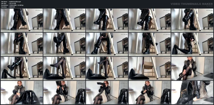 Sweaty Boots And Feet Teasing! - KATHRYNNE FEET GODDESS / MISS KATRIN - MP4