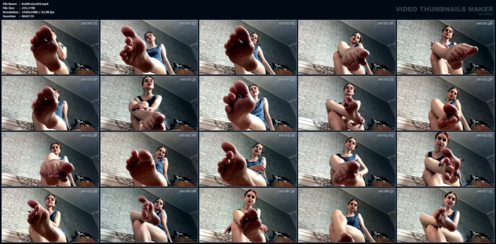 Today I Want To See You On All Fours, Jumping And Licking My Feet - KATHRYNNE FEET GODDESS / MISS KATRIN - MP4