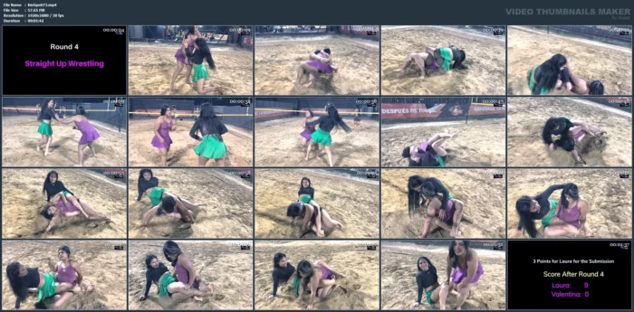 Laura Vs Valentina Round 4 - Straight Up Wrestling - KINKSPORTS - MP4