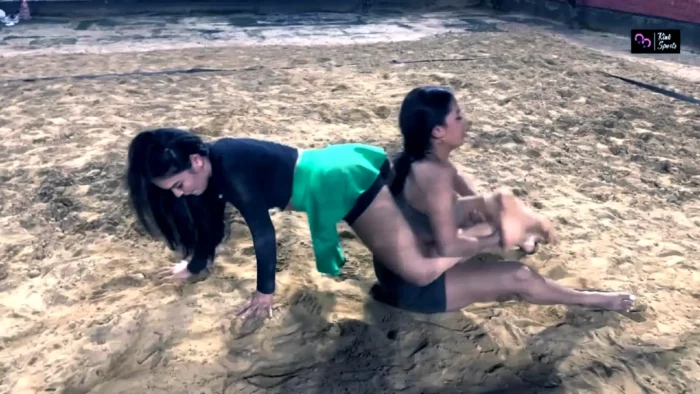 Laura Vs Valerie - Beach Sand Mixed Wrestling Tournament Series Semi-Finals - KINKSPORTS - MP4