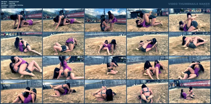 Serafina Vs Valentina Sand Wrestling - Round 2 - Serafina Schoolgirl Pin On Valentina - KINKSPORTS - MP4