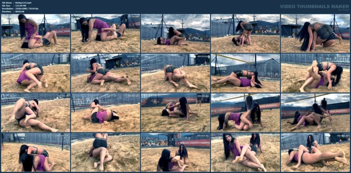 Serafina Vs Valentina Sand Wrestling - Round 3 - Valentina Schoolgirl Pin On Serafina - KINKSPORTS - MP4