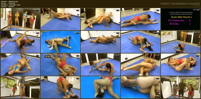 Size Mismatch As Slender Natascha At Only 112 Lbs Tries To Upset The Powerful 146 Lbs Erika - KINKSPORTS - MP4