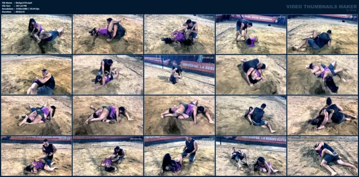 Valentina Vs Kevin Sand Beach Wrestling - Round 3 - Schoolgirl Pin - KINKSPORTS - MP4