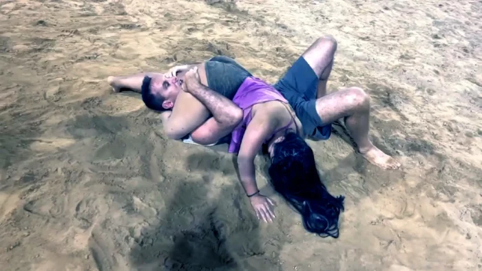 Valentina Vs Kevin Sand Beach Wrestling - Round 3 - Schoolgirl Pin - KINKSPORTS - MP4