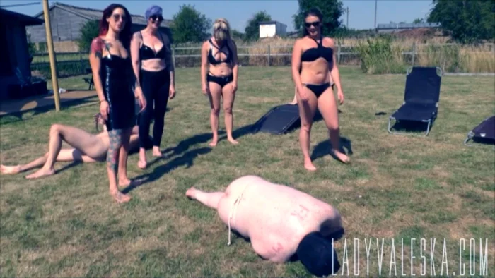 Ballbusted In The Garden - LADY VALESKA - MP4