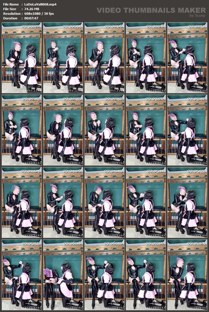 Cum Guzzling Sissy Maid - LADY VALESKA - MP4