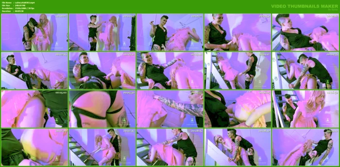 Sissy Pegged On The Stairs - LADY VALESKA - MP4