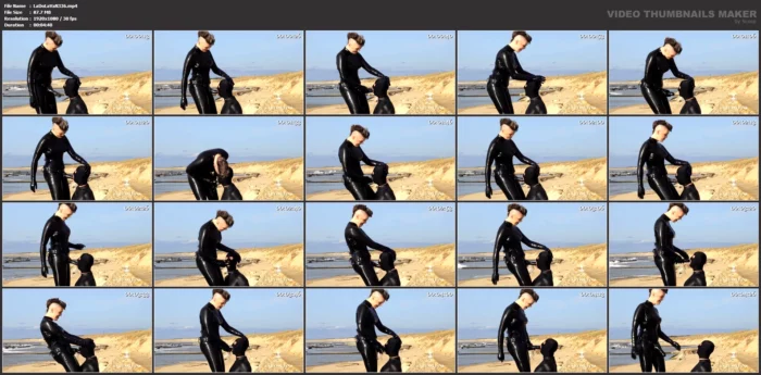 Strap On Sucking At The Ocean - LADY VALESKA - MP4