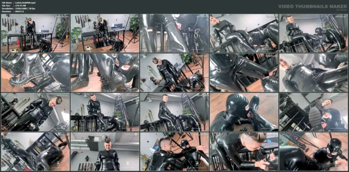 Working Her Rubber Dolly Part 1 Tongue On Boots And Latex - LADY VALESKA - MP4