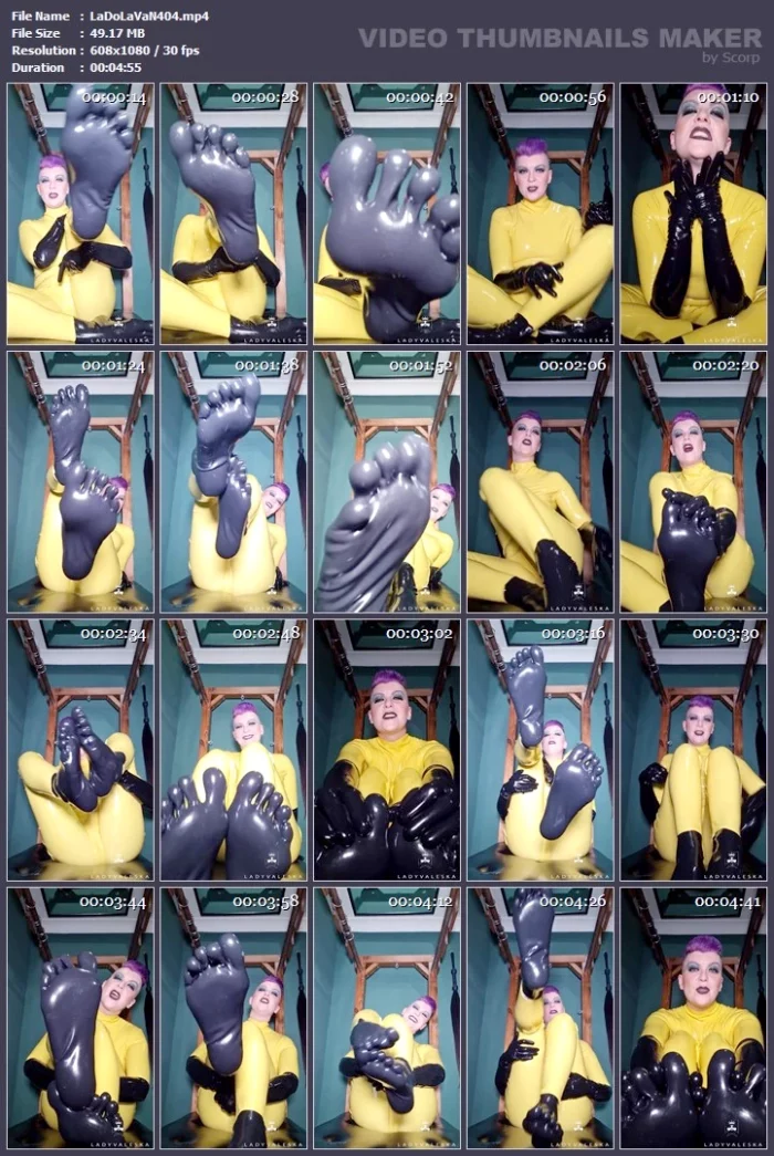 Worshipping Latex Feet And Latex Gloves - LADY VALESKA - MP4