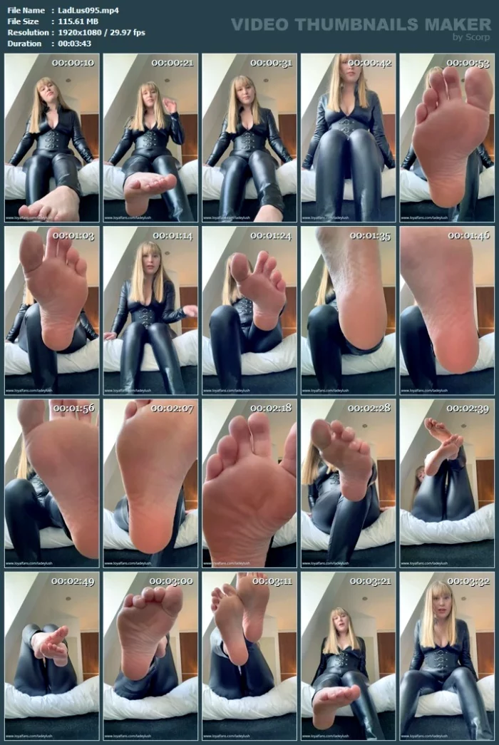 Worship My Gorgeous Feet While I'm Sat In My Catsuit - LADEY LUSH - MP4