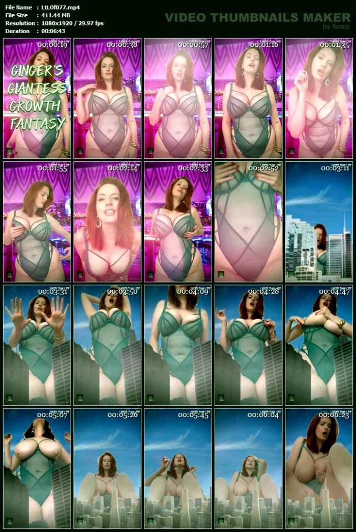 Ginger's Giantess Growth Fantasy - Giantess Ginger - LTL GIANTESS STUDIOS - MP4