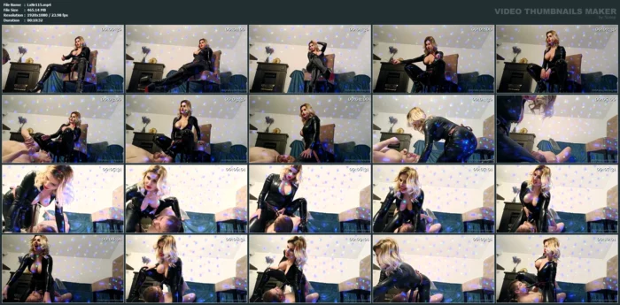 Watch Him Swallowing My Big Strap On As I Shove It Deeper And Deeper Into His Mouth - LEXY NOIR / OBEYLEXYNOIR - MP4