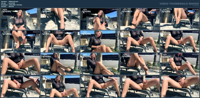 Shiny Nylon Pussy Outdoor - MISS ADRASTEA - MP4