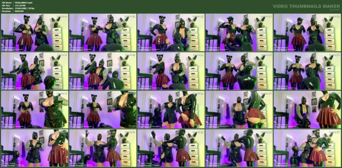Rubber Gimp Got The Opportunity To Polish 2 Latex Mistresses - MISTRESS KARINO - MP4