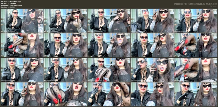 Smoking A Cigarette & Human Ashtray POV - MISTRESS KARINO - MP4
