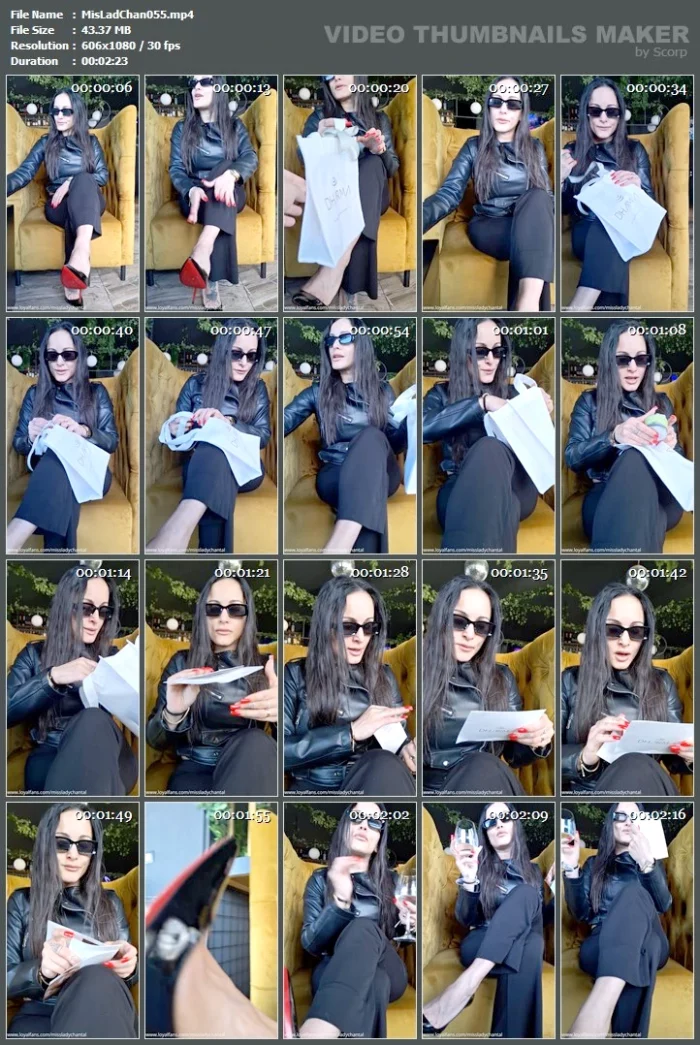 Ordering To My Slave To Kneel And Give Me His Gift At His Wife's Workplace - MISS LADY CHANTAL - MP4