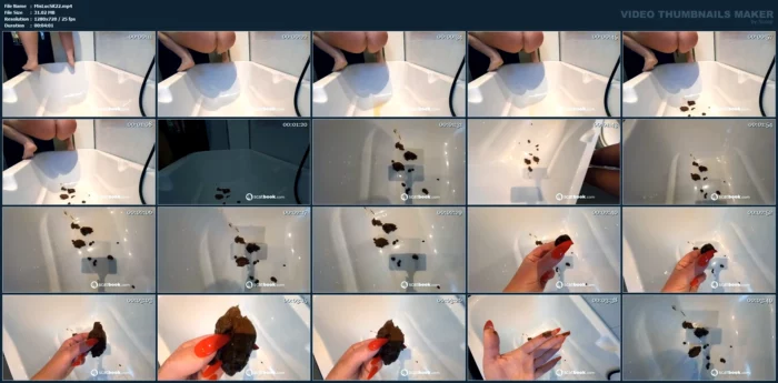 Shitted In The Bathtub - MISTRESS LUCIANA SCAT - MP4