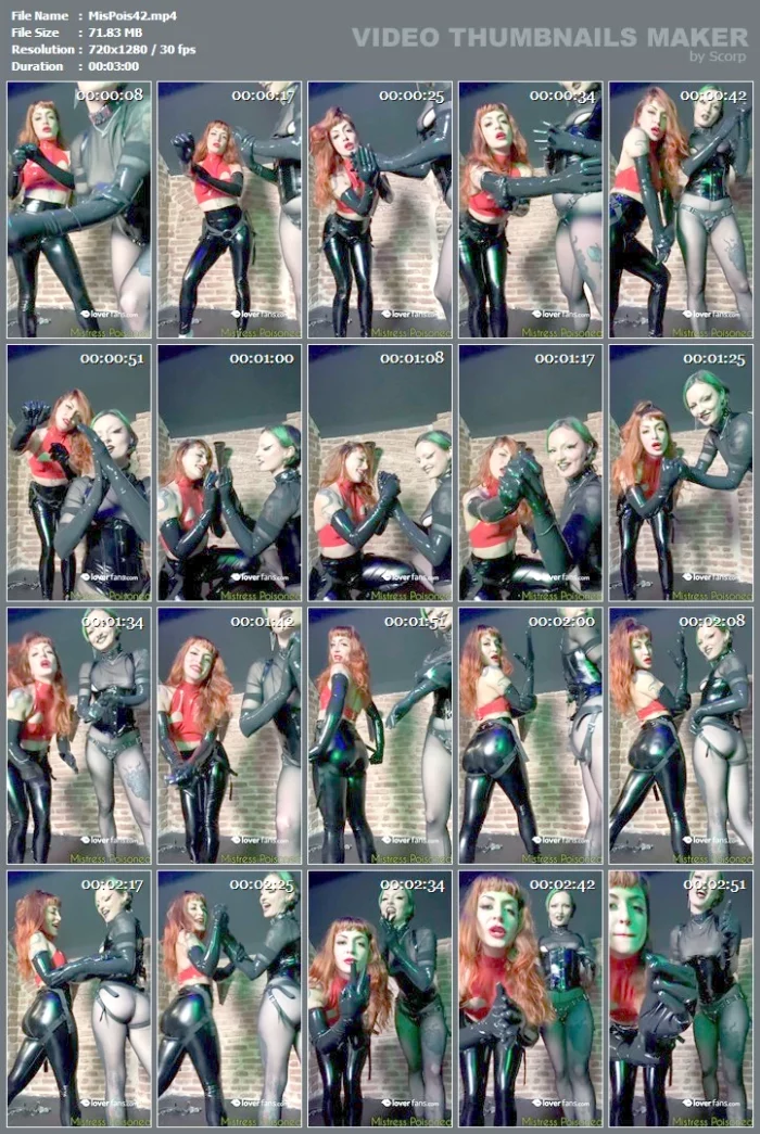 Look How We Play With Our Long Latex Gloves - MISTRESS ILINA POISONED / POISONEDFETISH - MP4