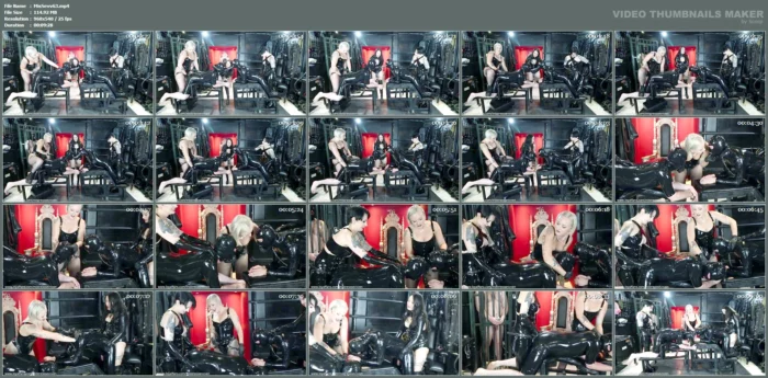 Two Latex Gimps Destroyed In Triple Domme Strap On Session - MISTRESS SEVVVEN - MP4