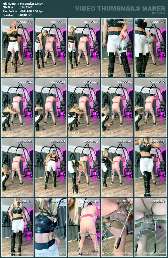 Stretched, And Crushed Balls, Such An Entertaining Way To Control A Slave - MISTRESS VIXEN / WOMANIA EMPIRE - MP4