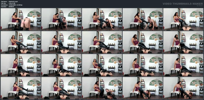 Mistress Roberta And Faith - Boots Cleaning With Her Sissy Slave - MISTER FAITH / MIMI FAITH - MP4