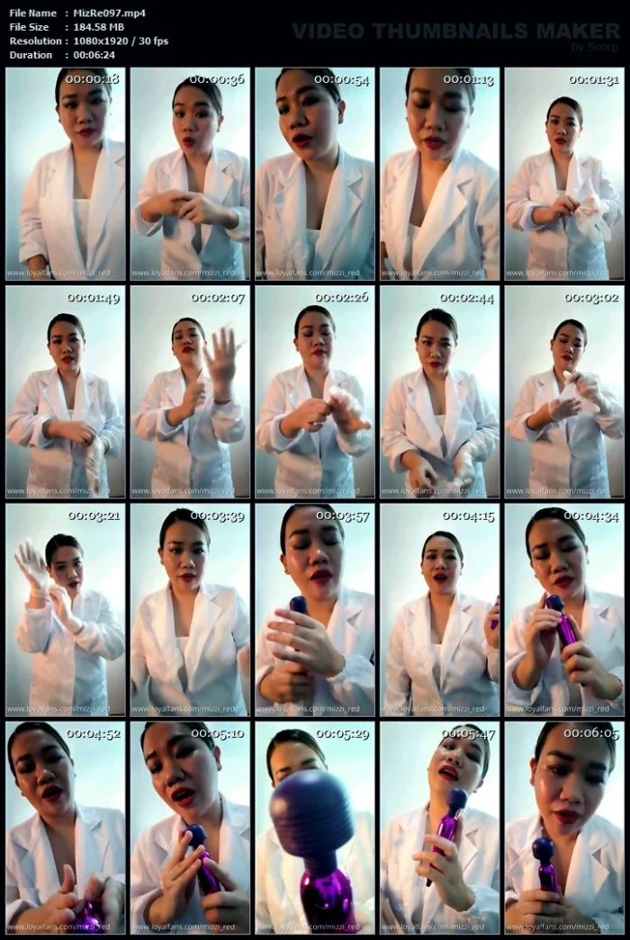 POV - Medical Play Gloves + Vibrator - MIZZY RED / THE GODDESS RED - MP4