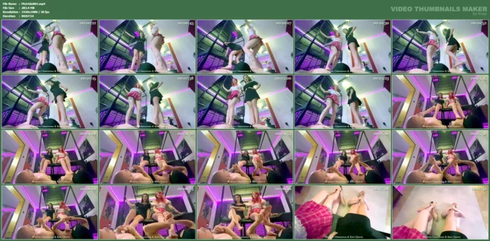 2 Dommes 2 Slaves Trampling Feet Masage Polish Language - MISTRESS GLAMOROUS - MP4