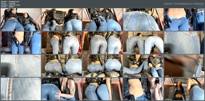 Facesitting And Ass Worship Femdom POV Jeans Feitsh - MISTRESS GLAMOROUS - MP4