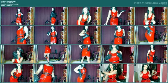 Goddess Leather Jacket & Red Latex Teasing - MISTRESS GLAMOROUS - MP4