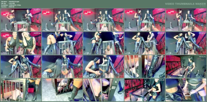 Two Leather Goddesses Domination Slave - MISTRESS GLAMOROUS - MP4