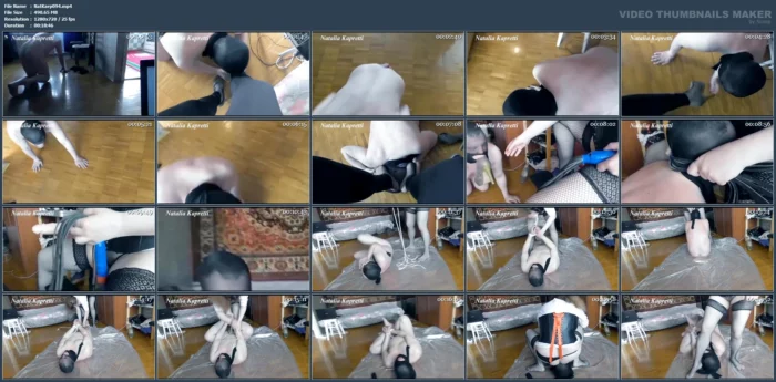 Hard Domination Over A Slave, Spanking, Torment, Femdom - NATALIA KAPRETTI SCAT - MP4