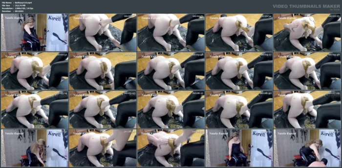 I’ll Fuck You Shitty Ass Faggot My Foot - NATALIA KAPRETTI SCAT - MP4