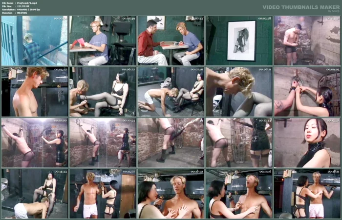 Two Guys Bound And Teased By Asian Mistress In Restaurant Basement - PROJECT FEMDOM - MP4