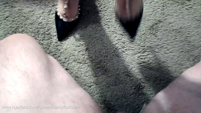 When My Slave Makes Mistakes He Gets Kicked In The Testicles With Heels That Have Studs! - QUEEN MANDY BALLBUSTING DOM / EMPRESS MICHELLE - MP4