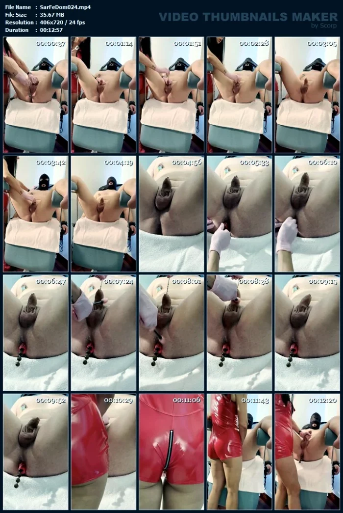 A Probe, Some Staples, Anal Balls, Urethral Dilators, Needles, Enema - SARAFEMDOMINA / DOMINA SARA - MP4