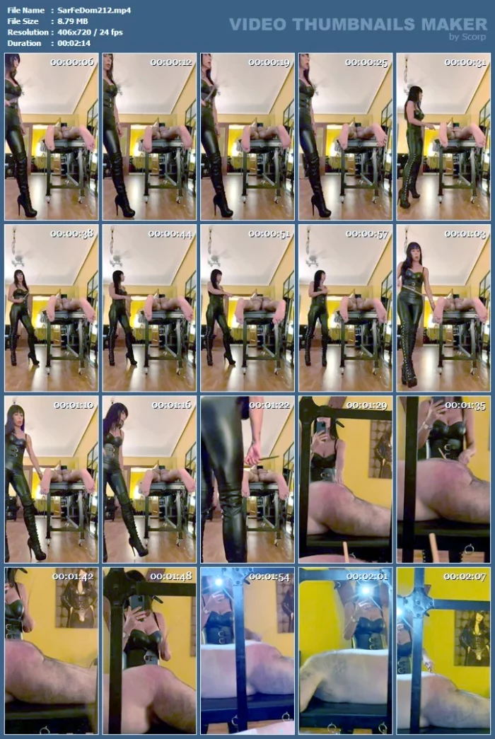 I Punished Him Hard On The Sole Of His Feet. The Ass Also Took My Mark - SARAFEMDOMINA / DOMINA SARA - MP4