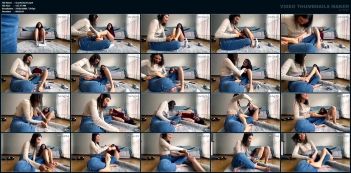 My Ex Girlfriend Punishes Me By Tickle My Big Feet And I Finish - SCARLETTANDC - MP4