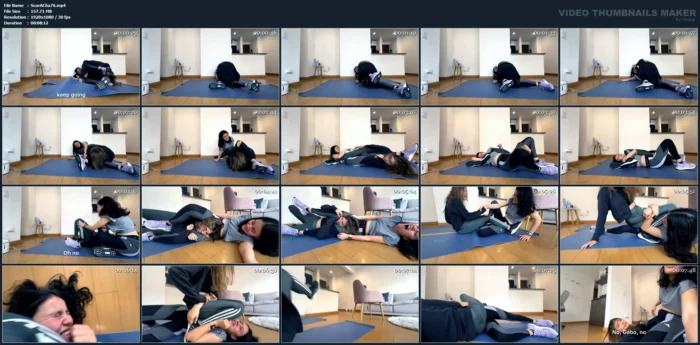 Two Lesbians Have A Wrestling Match With Submission Holds To See Who Drives The Car - SCARLETTANDC - MP4