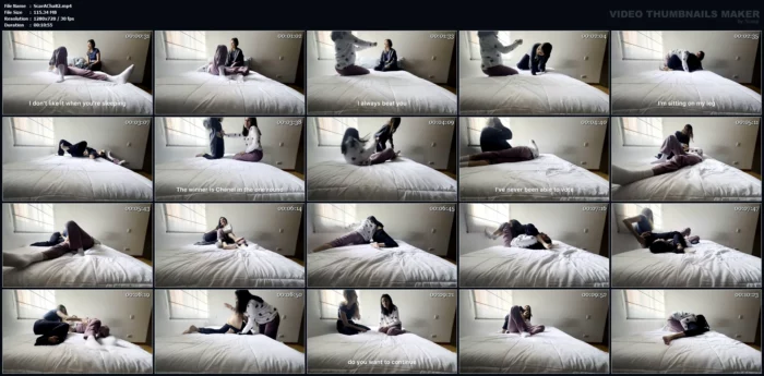 Bouncing Asses, Unexpected Falls, And Plenty Of Punches In Scene: Women's Pajama Wrestling - SCARLETTANDC - MP4