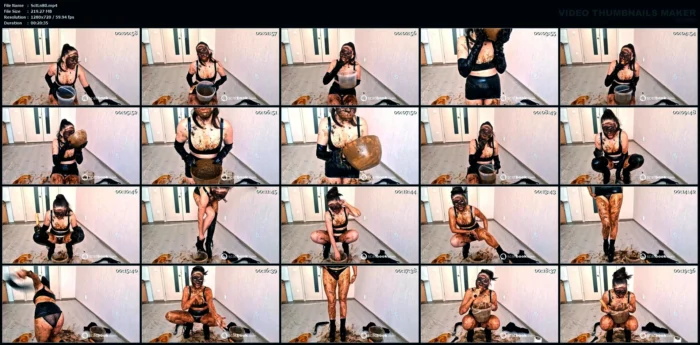 Slave In Latex And 20 Servings Of Shit Part 2 - SCATLINA - MP4
