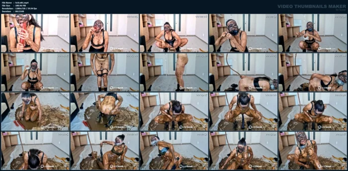 Slave In Latex And 20 Servings Of Shit Part 3 - SCATLINA - MP4