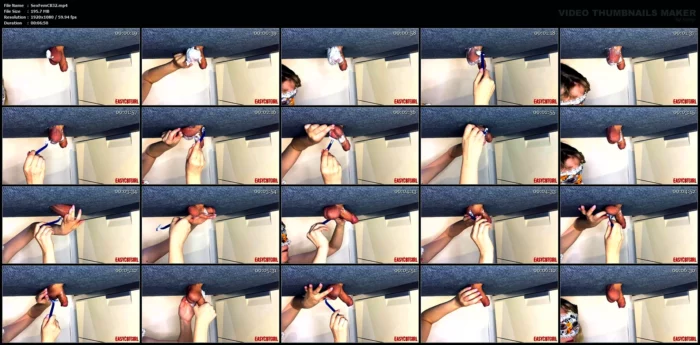 Mistress Shaves Her Slave's Balls On The Milking Board - SEXYFEMDOMCBT - MP4