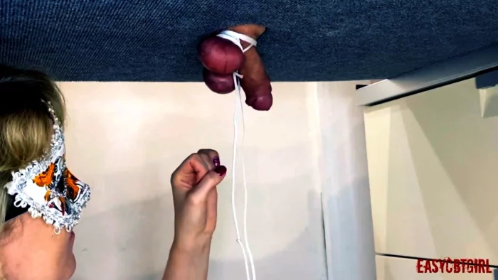 Mistress Ties Balls And Snaps Fingers Over Slave Balls - SEXYFEMDOMCBT - MP4