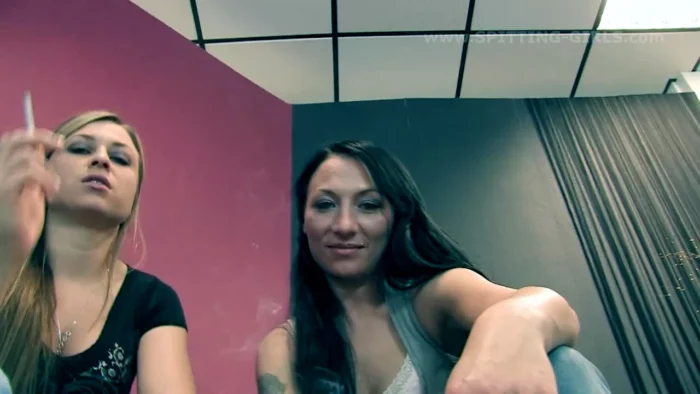 Smoking Mistresses Katja & Ljuba - Spat On, Laughed At And Spat Into The Mouth - SPITTING-GIRLS - MP4