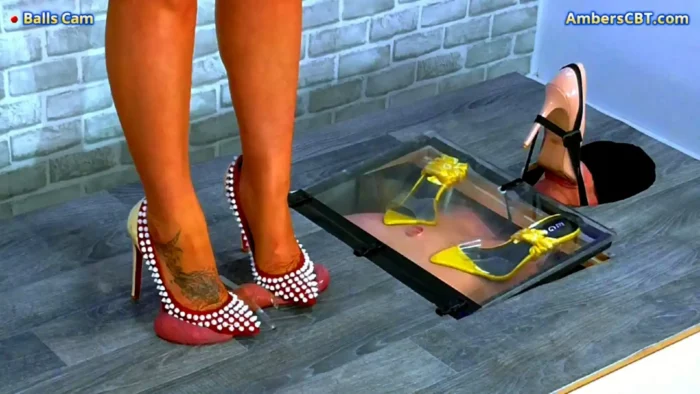 Castrating His Balls Under My Candy Crush Heels - UNDER AMBER - MP4