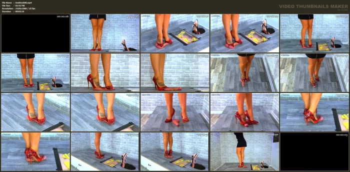 Crushing The Cum From His Balls Under My Red Snakeskin Heels - UNDER AMBER - MP4