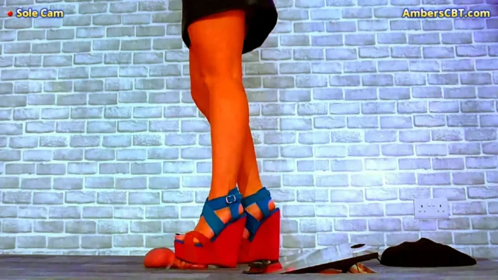 Flattening His Cock & Balls Under My Hard Summer Wedges - UNDER AMBER - MP4
