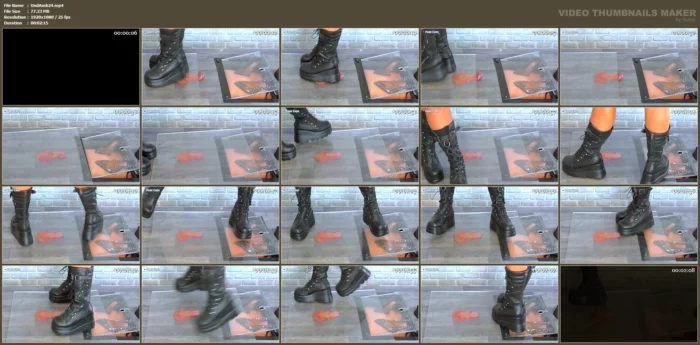 Smashing The Cum From His Balls Under Plexiglass & My Monster Platform Boots - UNDER AMBER - MP4